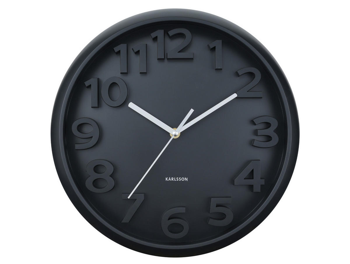 WANDUHR Elevated Ø33,5 cm - Schwarz, Kunststoff (33/5/33cm) - Karlsson