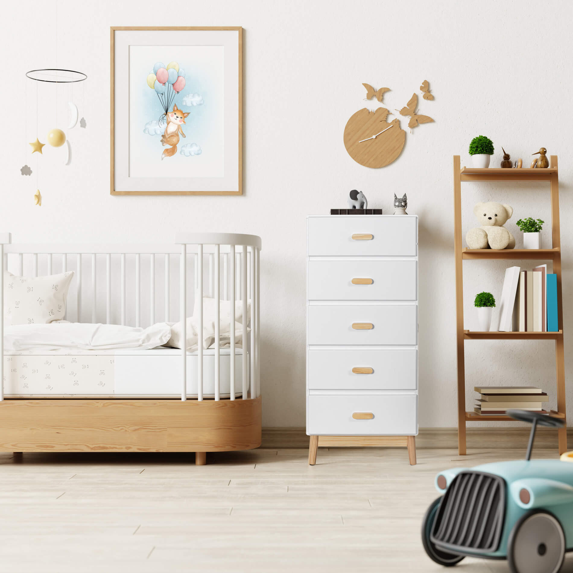 KOMMODE Weiß 40/50/115 cm - Weiß, Holzwerkstoff (40/115/50cm) - Mobili Rebecca