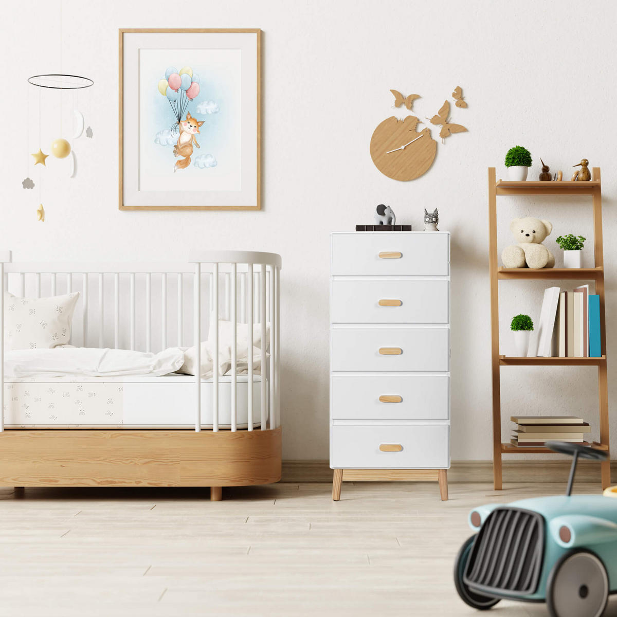 KOMMODE Weiß 40/50/115 cm - Weiß, Holzwerkstoff (40/115/50cm) - Mobili Rebecca