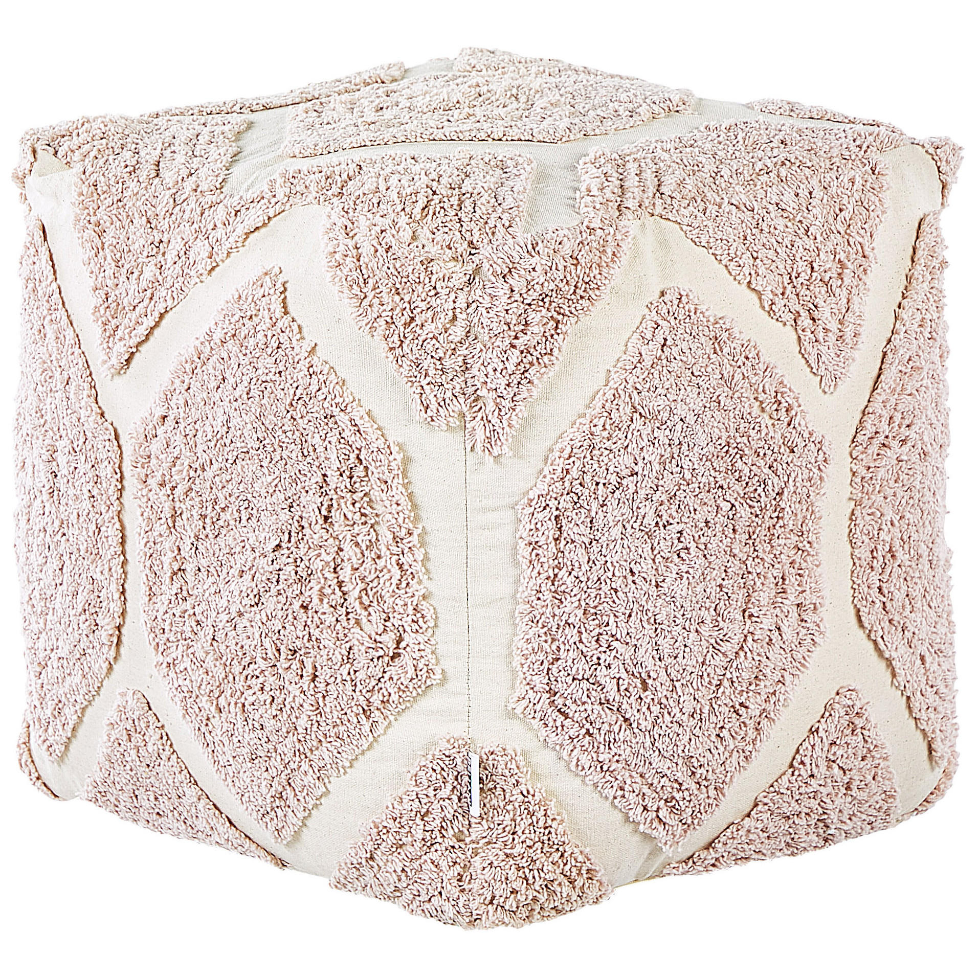 POUF Rojhan 40/40/40 cm - Beige, Naturmaterialen/Textil (40/40/40cm) - Beliani