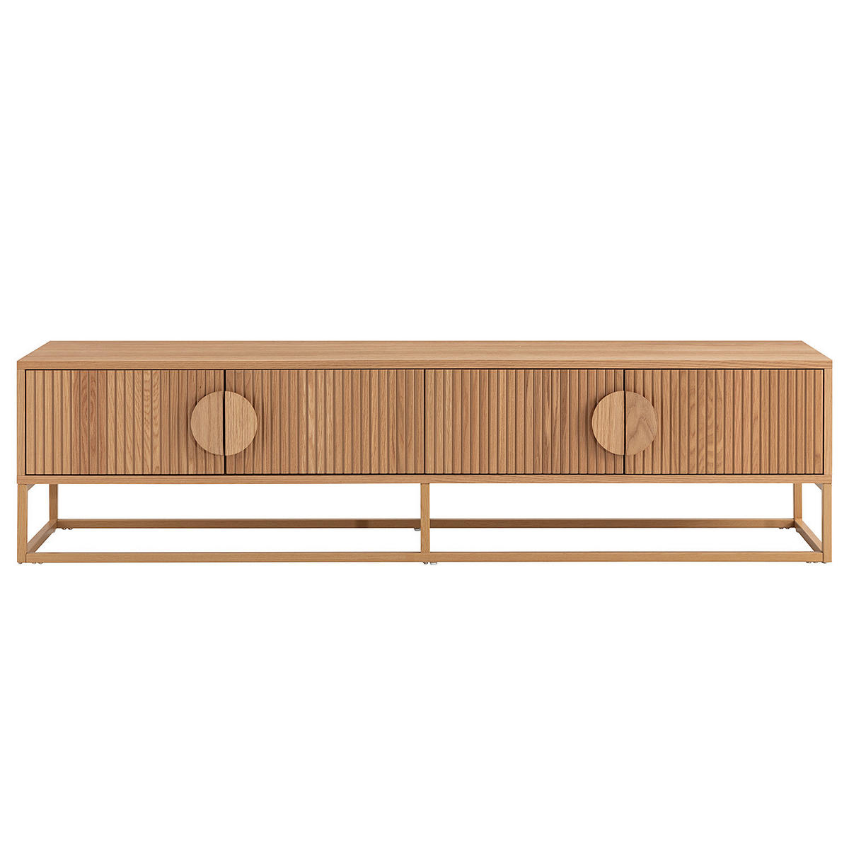 TV-LOWBOARD - Echtholzfurnier - Eichefarben, Holzwerkstoff (180/45/40cm) - home24