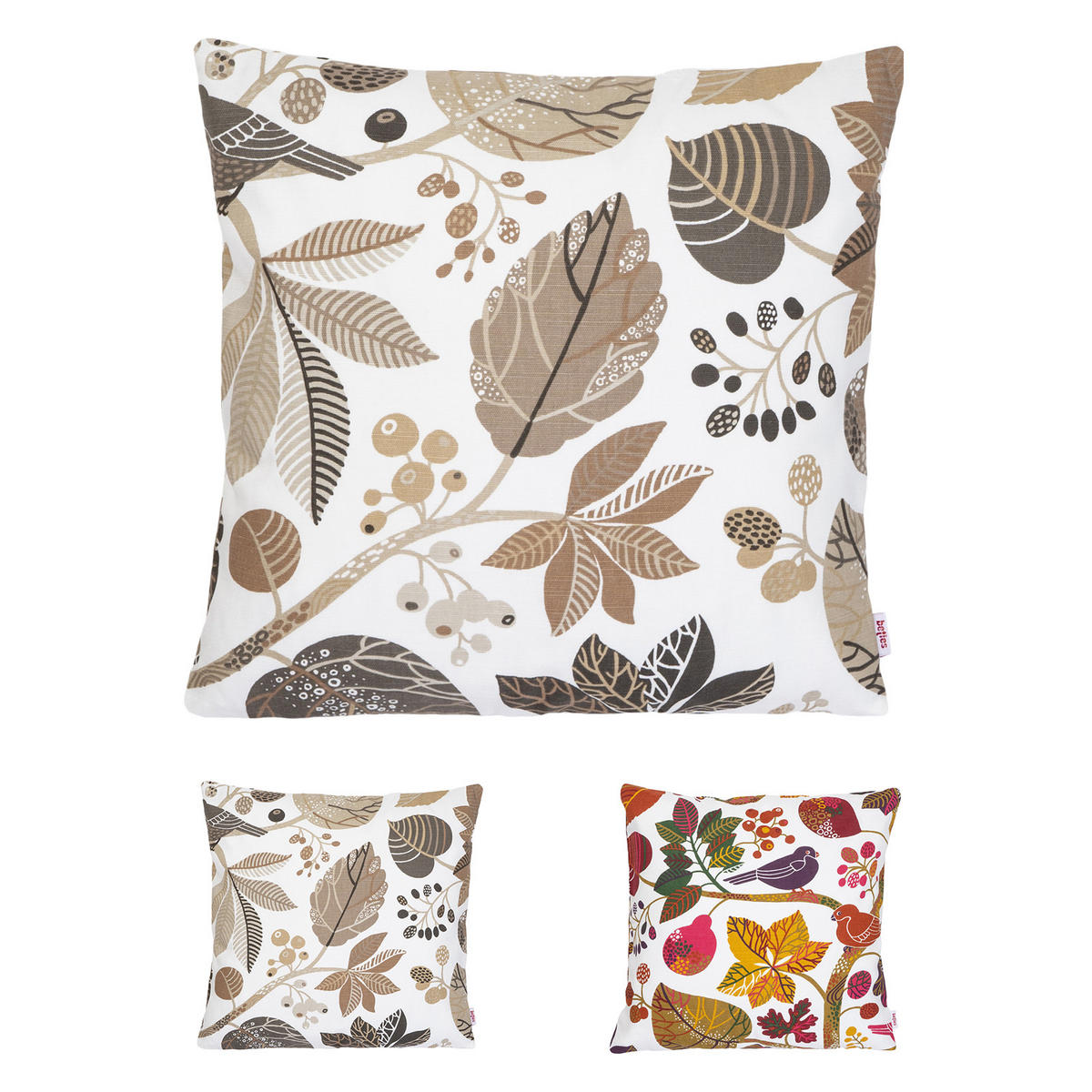 KISSENHÜLLE Zauberwald elfenbein-taupe Baumwolle 40/40 cm - Taupe/Ecru, Textil (40/40cm) - beties Heimtextil