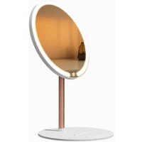 SCHMINKSPIEGEL rund 19 cm Kunststoff Weiß - Weiß, Kunststoff (19/31/19cm) - CLP