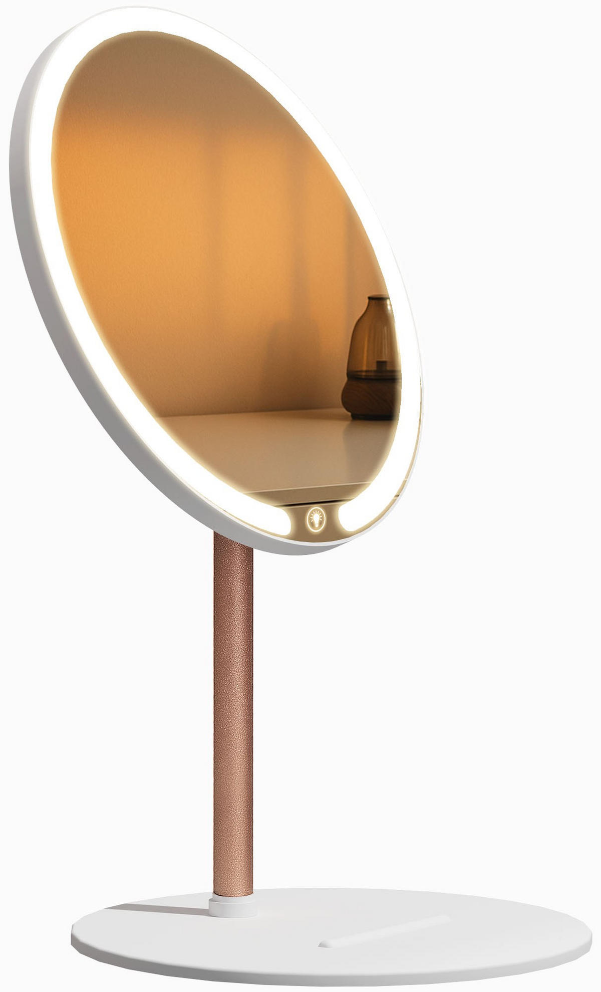 SCHMINKSPIEGEL rund 19 cm Kunststoff Weiß - Weiß, Kunststoff (19/31/19cm) - CLP