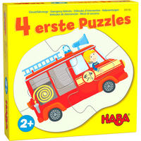 4 ERSTE PUZZLES - Einsatzfahrzeuge, ab 2 Jahren - Multicolor, Naturmaterialien (18/3.8/18.1cm) - Haba