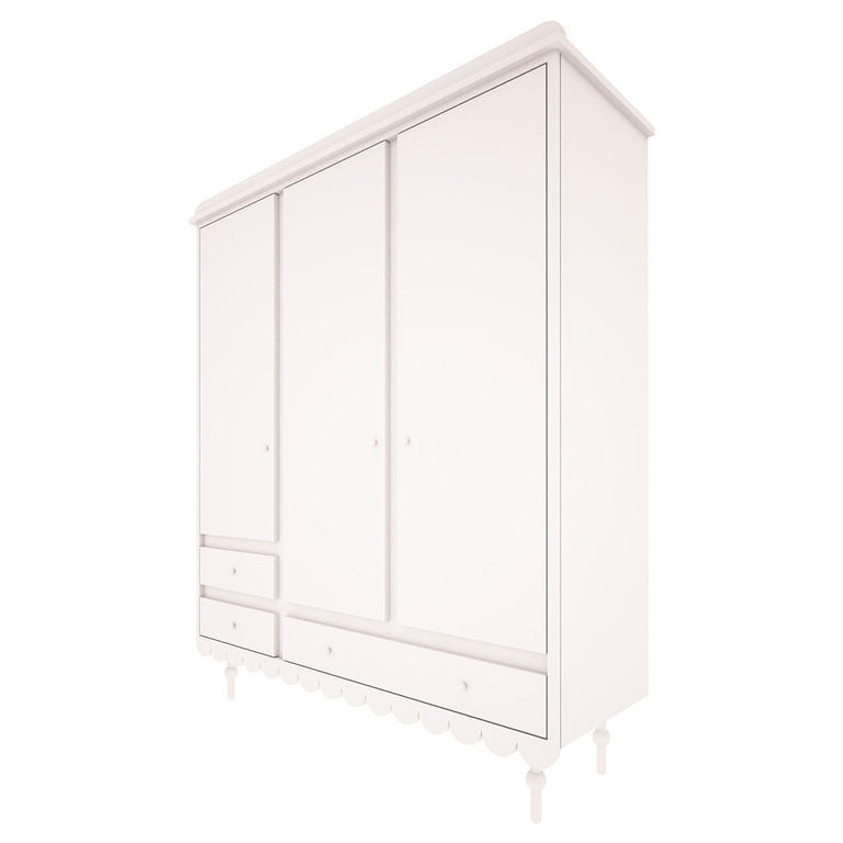 SKŘÍŇ 3DVEŘOVÁ Babushka Bílá - bílá, kompozitní dřevo (154/203/50cm) - Petits-meubles