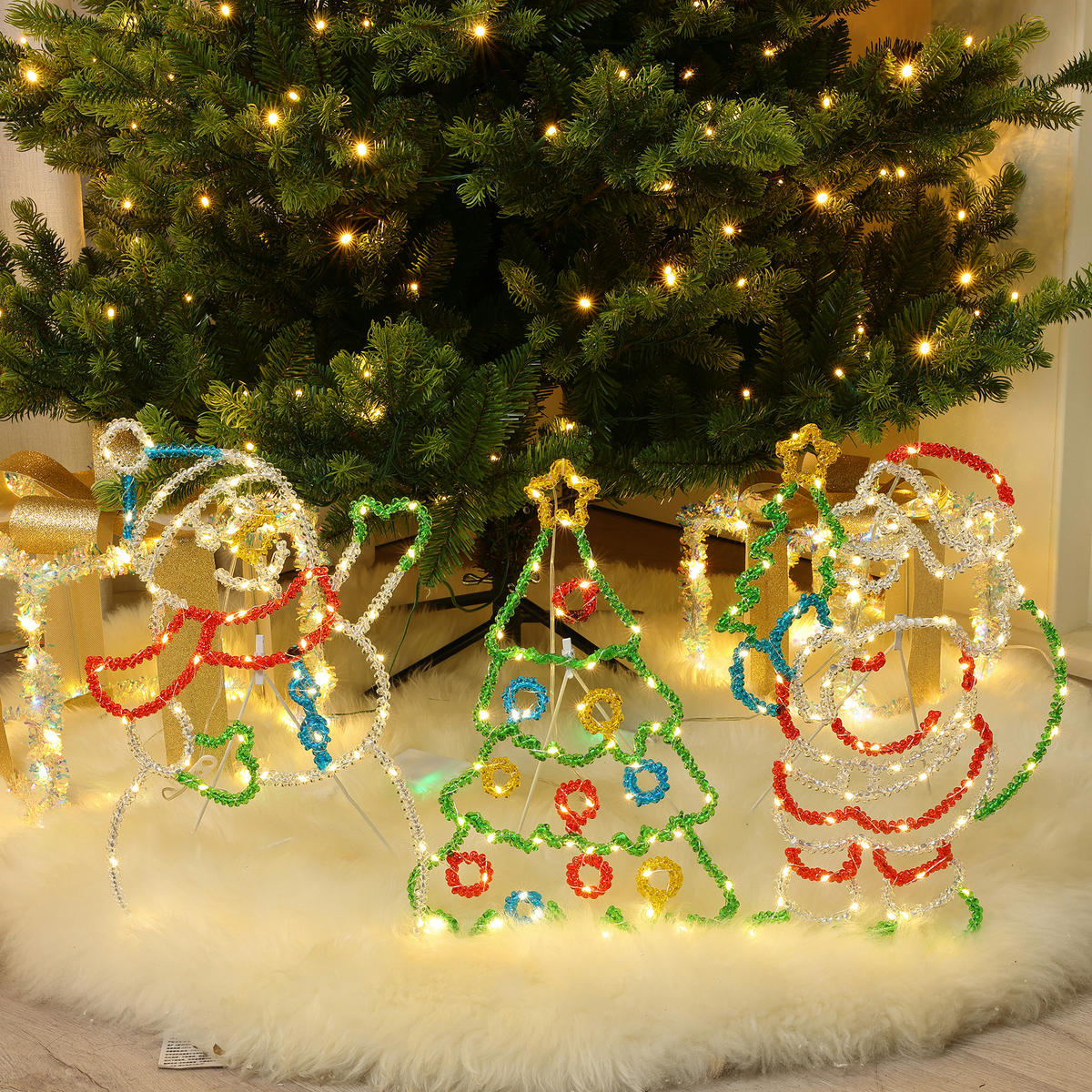 LED Weihnachtsdeko HTHD0277 - Multicolor, Kunststoff/Metall (2/42/39cm) - Hometopia