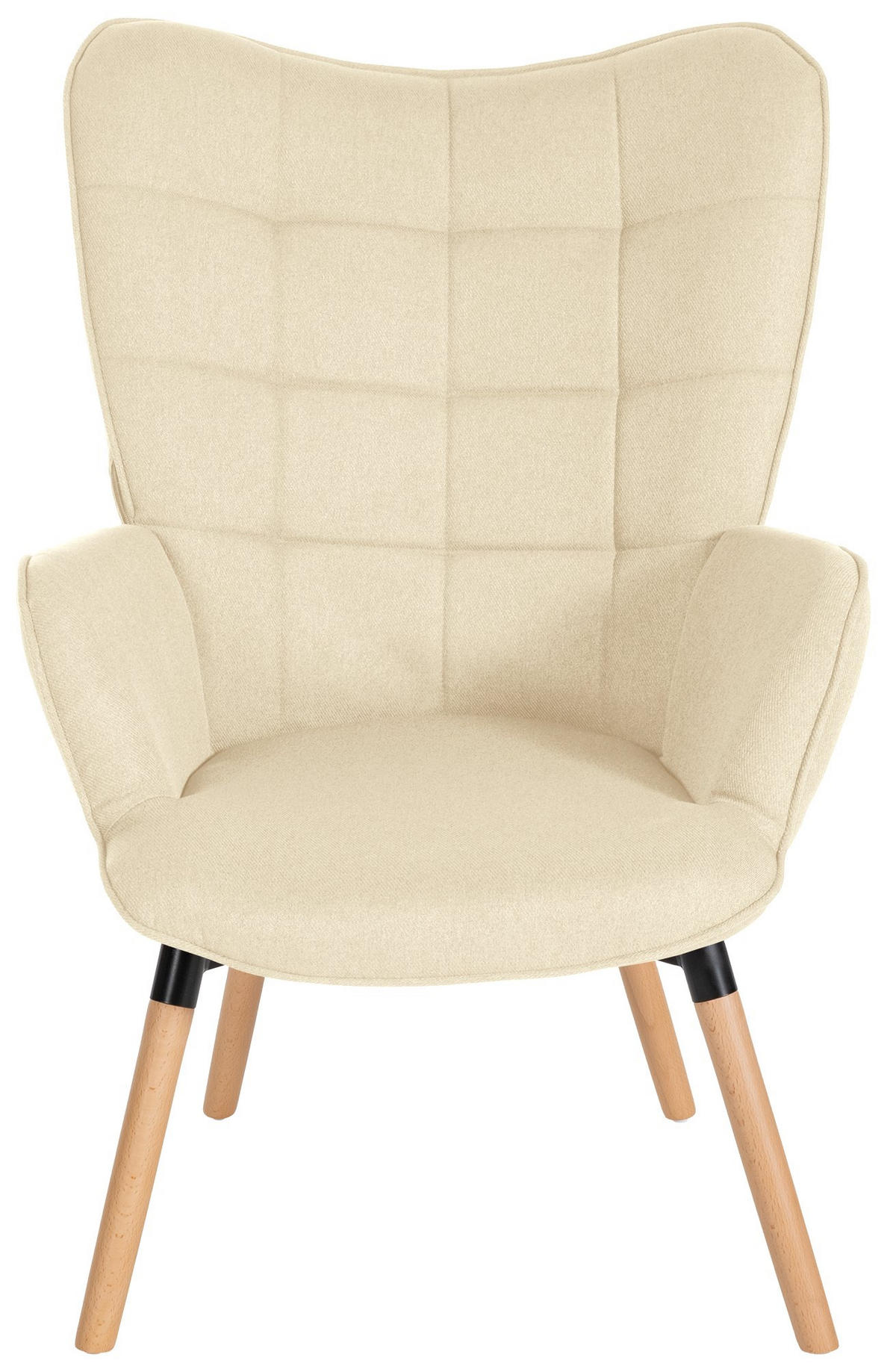 SESSEL Stoff creme - Eukalyptusholzfarben/Creme, Holz/Textil (68/101/73cm) - CLP