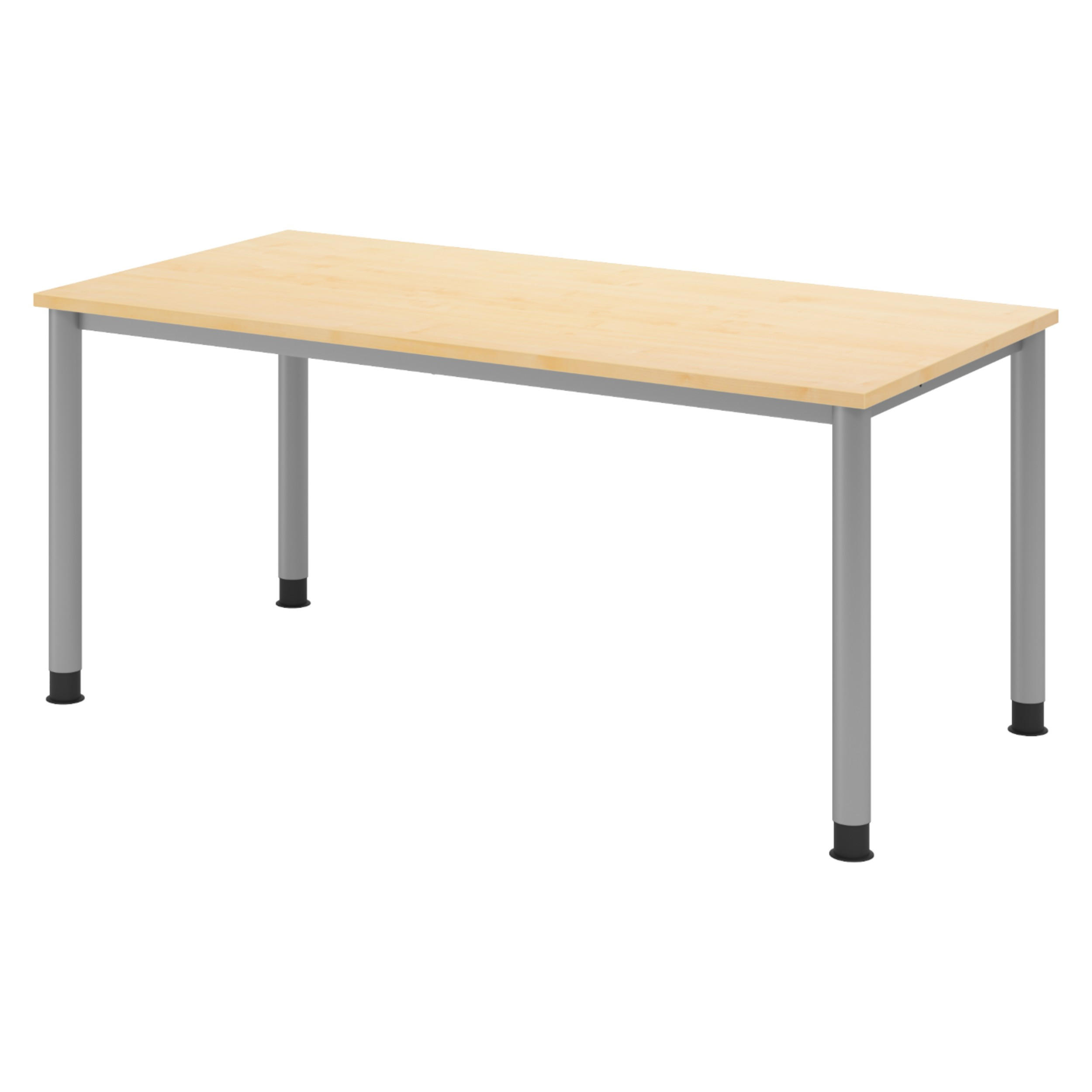 bümö Schreibtisch Ahorn, Silber 160x74x80 cm