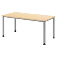 SCHREIBTISCH Serie-H Gestell: Silber 80/160/74 cm in Ahornfarben - Ahornfarben, Holzwerkstoff (80/160/74cm) - bümö