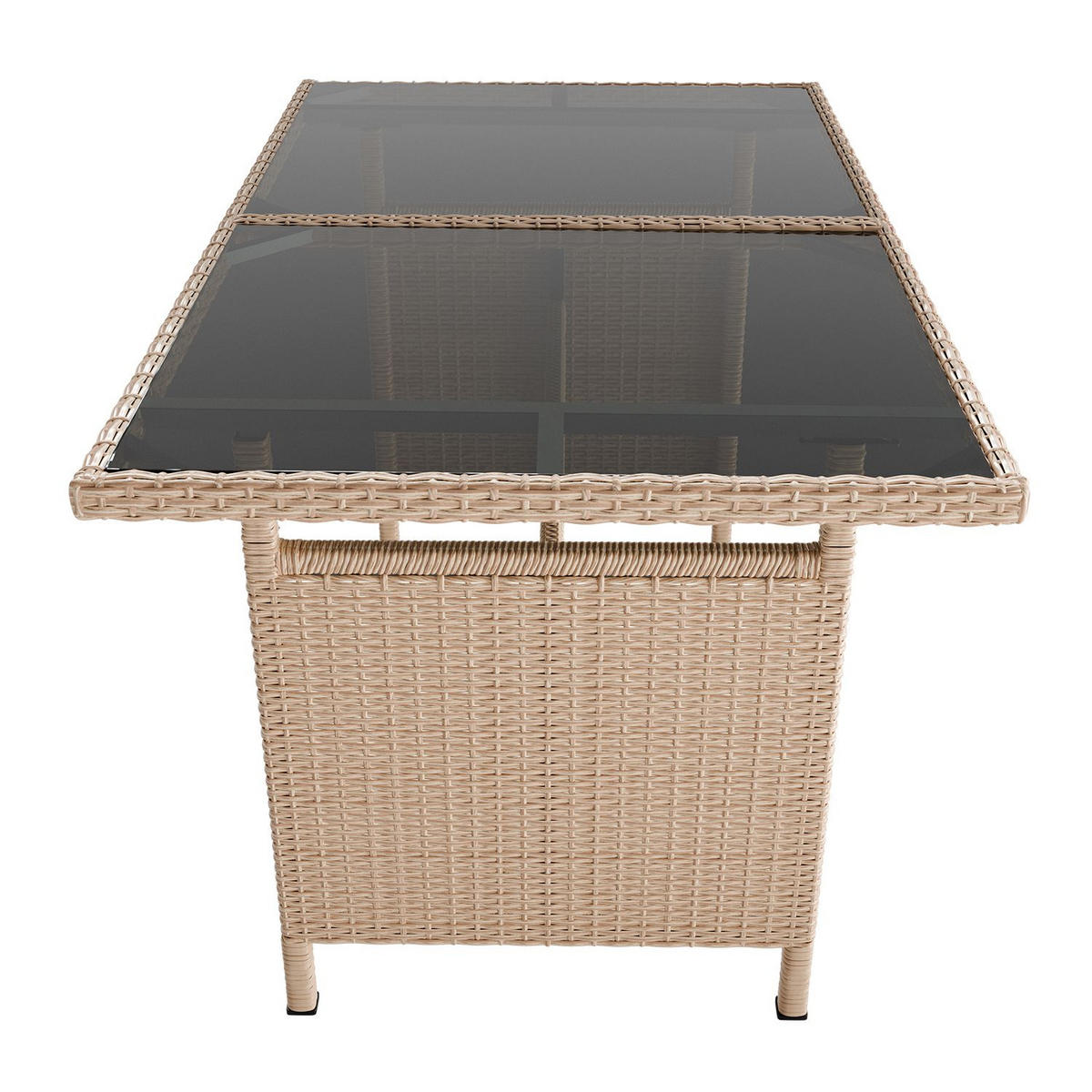 SITZGRUPPE Turin creme Polyrattan - Creme, Kunststoff/Metall - Juskys