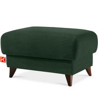 HOCKER GUSTAVO II, Dunkelgrün - Dunkelgrün/Braun, Holz/Holzwerkstoff (92/49/92cm) - KONSIMO®