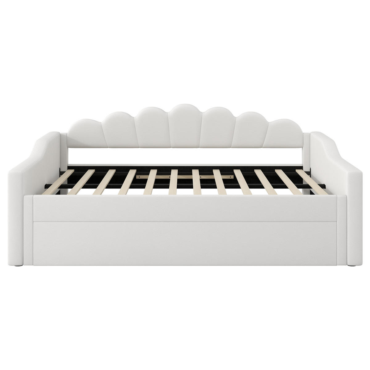 POLSTERBETT 140x200cm, LED, Ausziehbett, gepolstert, Beige - Beige, Holzwerkstoff (140/200cm)