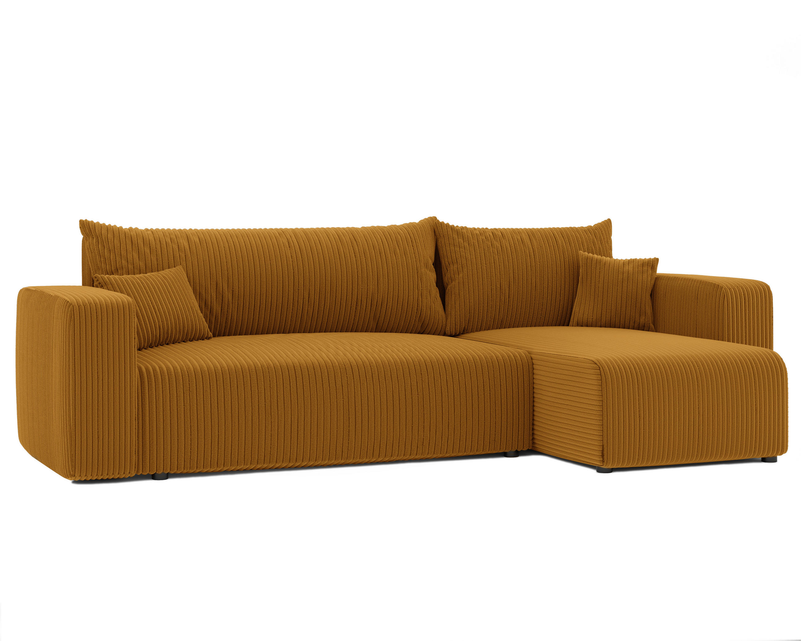 ECKSOFA Gelb Cord-Stoff mit Bettkasten - Gelb, Textil (248/145cm) - Idohome