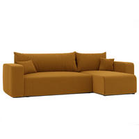 ECKSOFA Gelb Cord-Stoff mit Bettkasten - Gelb, Textil (248/145cm) - Idohome