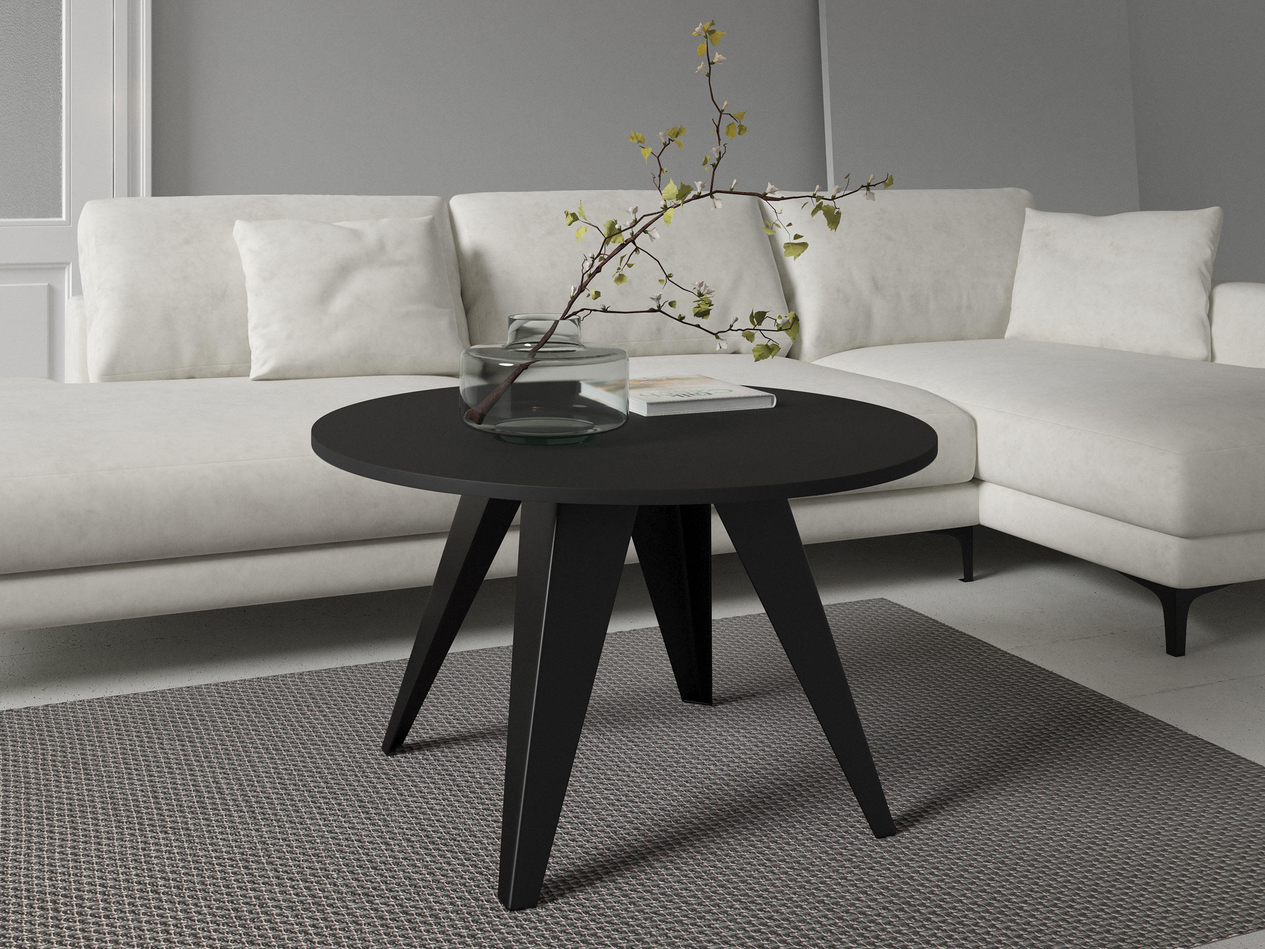 COUCHTISCH Fare - Schwarz, Holzwerkstoff/Metall (75/75/50cm) - MIRJAN24