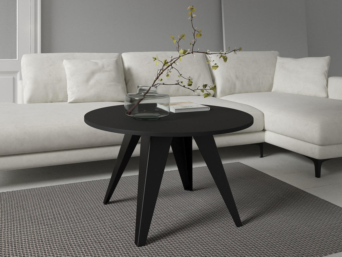 COUCHTISCH Fare - Schwarz, Holzwerkstoff/Metall (75/75/50cm) - MIRJAN24