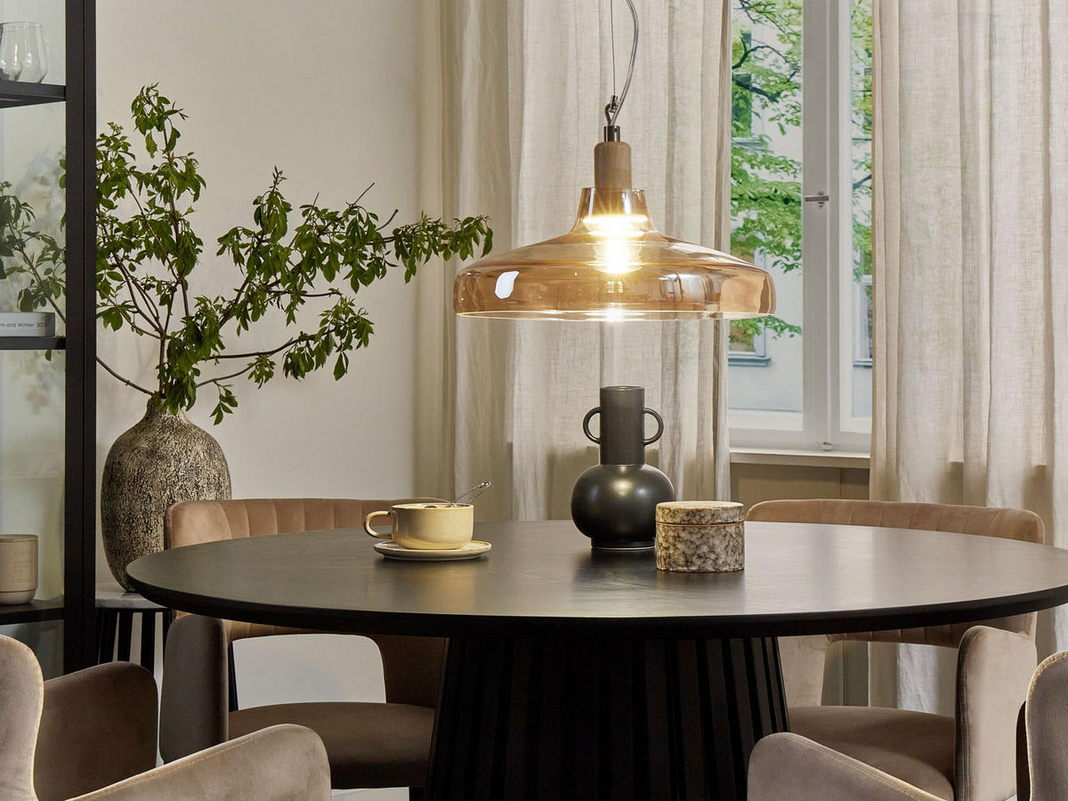 HÄNGELEUCHTE Alikos 38/38/129 cm - Transparent, Glas (38/38/129cm) - Beliani