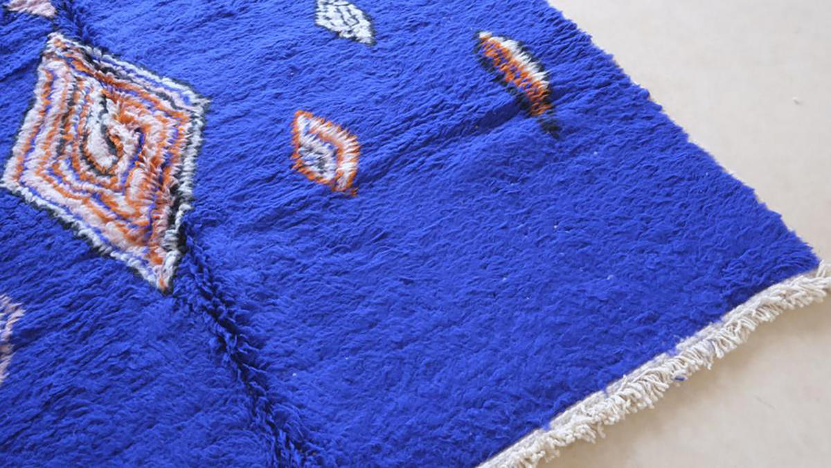 TEPPICH modern aus Wolle aus Marokko 200x 300 cm - Blau, Naturmaterialien (200/300cm) - AFK Living