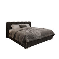 POLSTERBETT Zaira 180x200cm – Elegantes Polsterbett für modernen Wohnstil , ohne matratze, schwarz - Schwarz, Holz (160/200cm) - Homesy