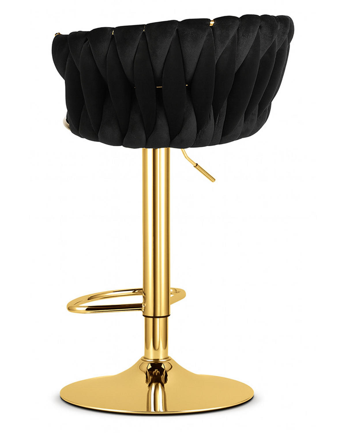 BARHOCKER 2-er Set MIG schwarzer Sitz, Goldbasis - Schwarz, Textil (51/105/50cm) - Valora