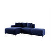 ECKSOFA Megan Xs In Stoff Salvador - Dunkelblau, Holzwerkstoff/Textil (304/165cm) - Fun Möbel