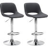 BARHOCKER 2er Set Lederlook schwarz - Chromfarben/Schwarz, Textil/Metall (42/86/46cm) - CLP