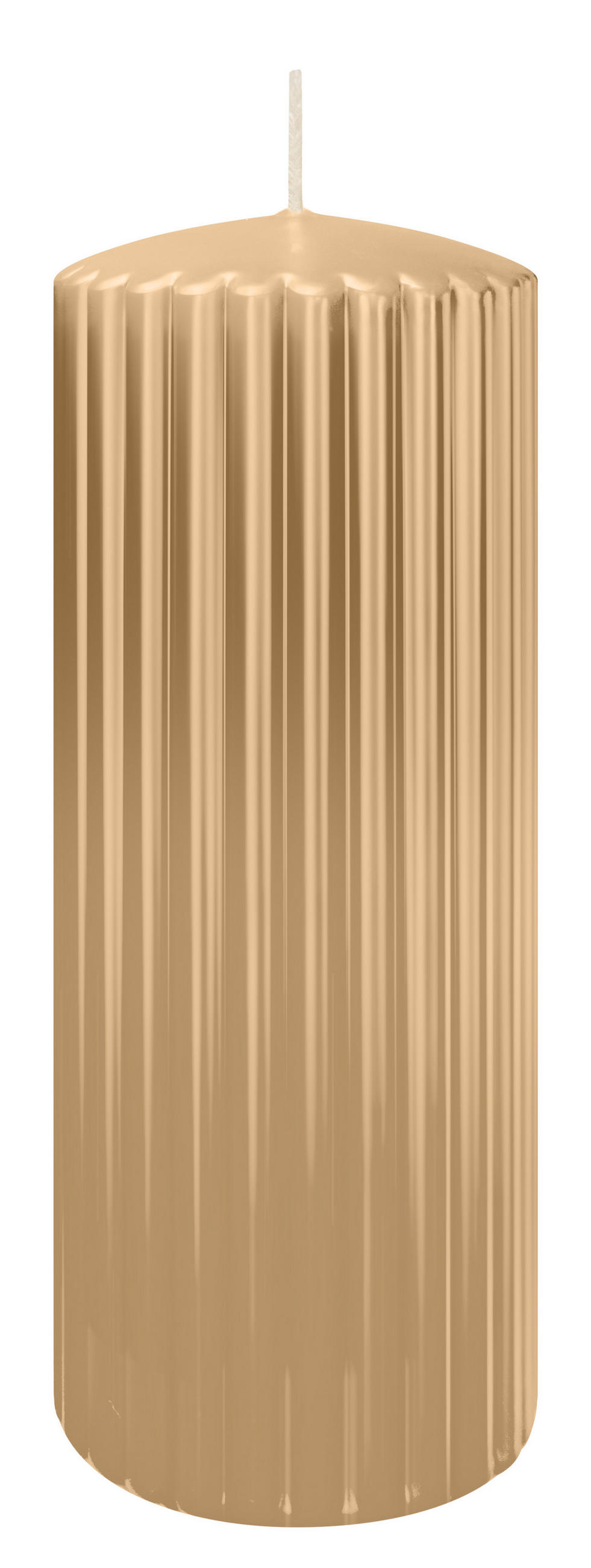 RILLEN KERZEN Sand 200 x Ø 80 mm, 4 Stück - Beige, Paraffin (8/20/20cm) - Wiedemann Kerzen