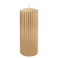 RILLEN KERZEN Sand 200 x Ø 80 mm, 4 Stück - Beige, Paraffin (8/20/20cm) - Wiedemann Kerzen