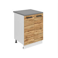 KÜCHENUNTERSCHRANK 60 cm SD2, mit Arbeitsplatte, mit 2 Türen, Wotan-Eiche - Braun, Holz (60/85/51.6cm) - B BELINI GROUP