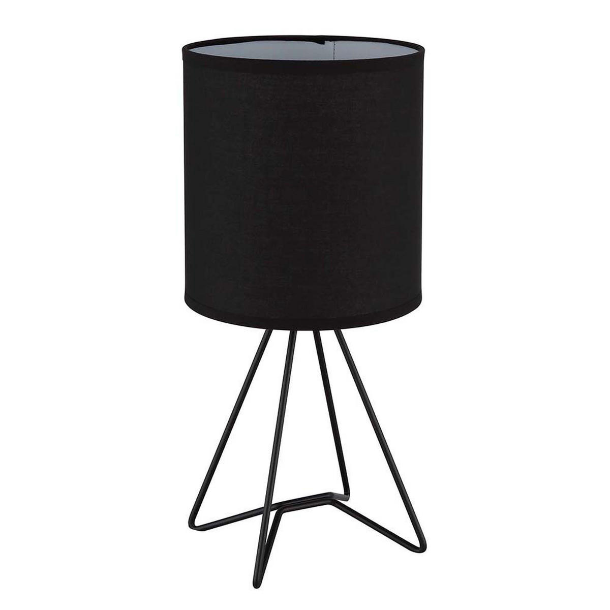 LED TISCHLEUCHTE TAMIAN Textil Schwarz - Schwarz, Metall (16/16/34.5cm) - Globo Lighting