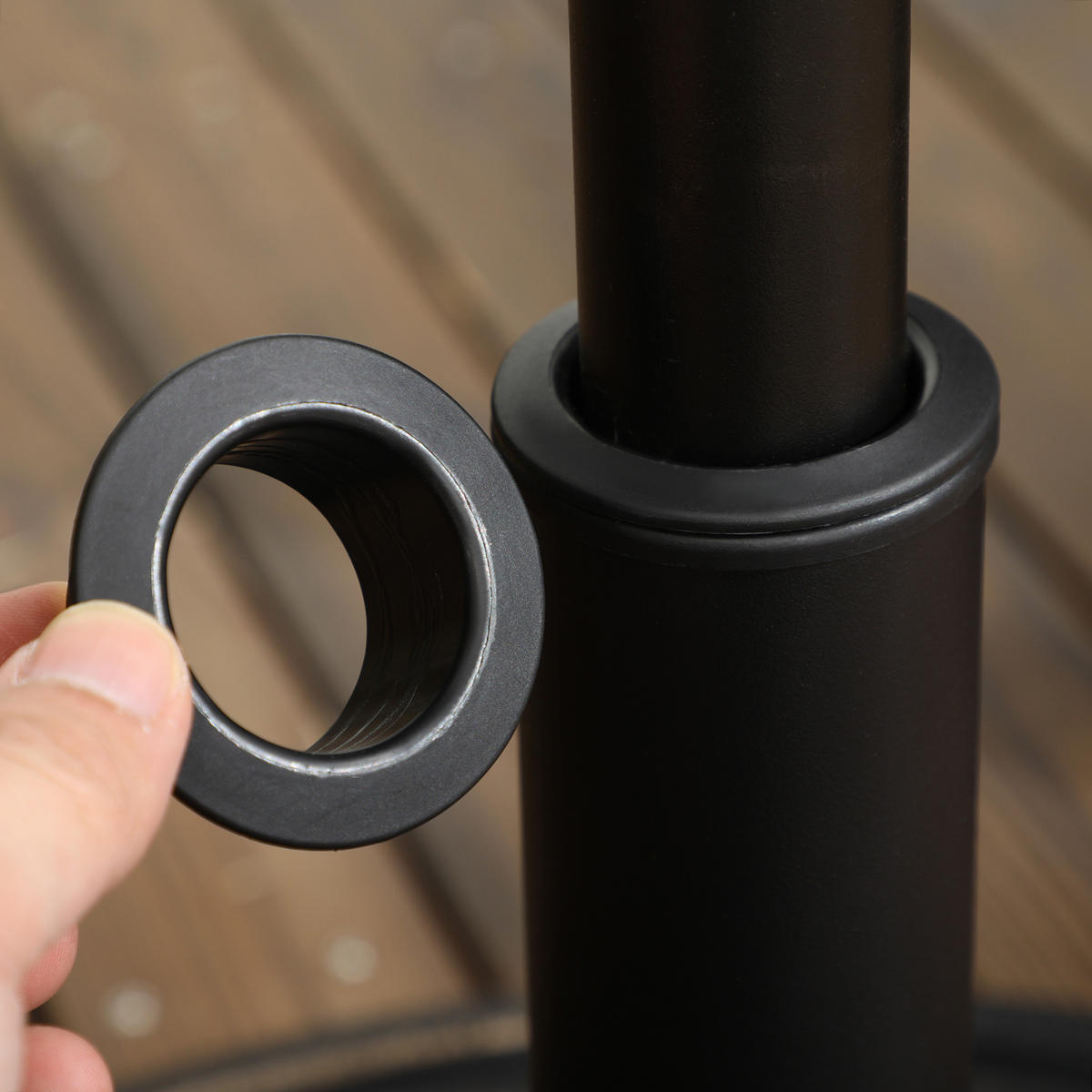 SONNENSCHIRMFUß für Ø38/48 mm Schirmstange, für Balkon, Kunstharz, Bronze - Bronzefarben, Kunststoff (53.5/53.5cm) - Outsunny