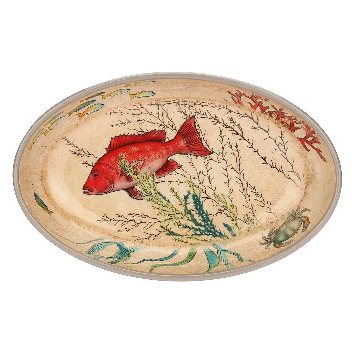 FRÜHSTÜCKSTELLER / Dessertteller oval 24 x 15 cm Sea Life Set mit 2 Stück - Multicolor, Kunststoff (24/15/2.5cm) - Rose & Tulipani