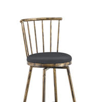 BARHOCKER Windsor-Stil mit Polstersitz Metall Black+Brown - Schwarz, Metall (39/96/39.1cm) - Meubliv
