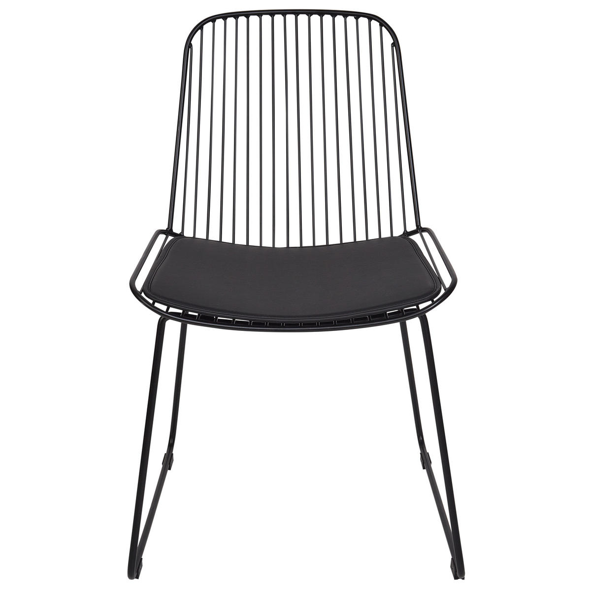 ESSZIMMERSTUHL 2er-Set Metall Schwarz Pensacola - Schwarz, Metall (52/83/57cm) - Beliani