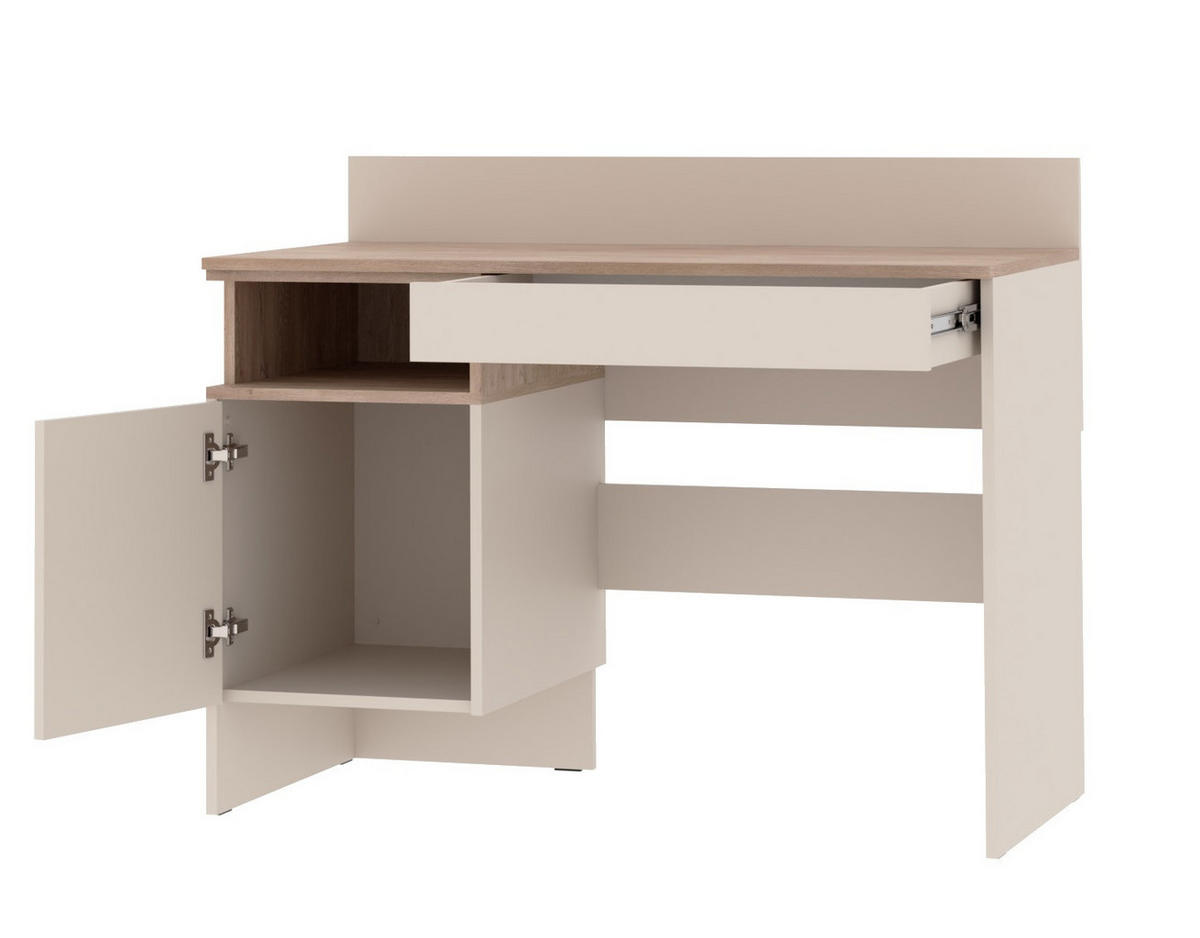 SCHREIBTISCH GRANT G2/C GRAUBEIGE CASHMERE 110/87/55 - Kaschmir/Schwarz, Holzwerkstoff (55/110/87cm) - Marmex Möbel