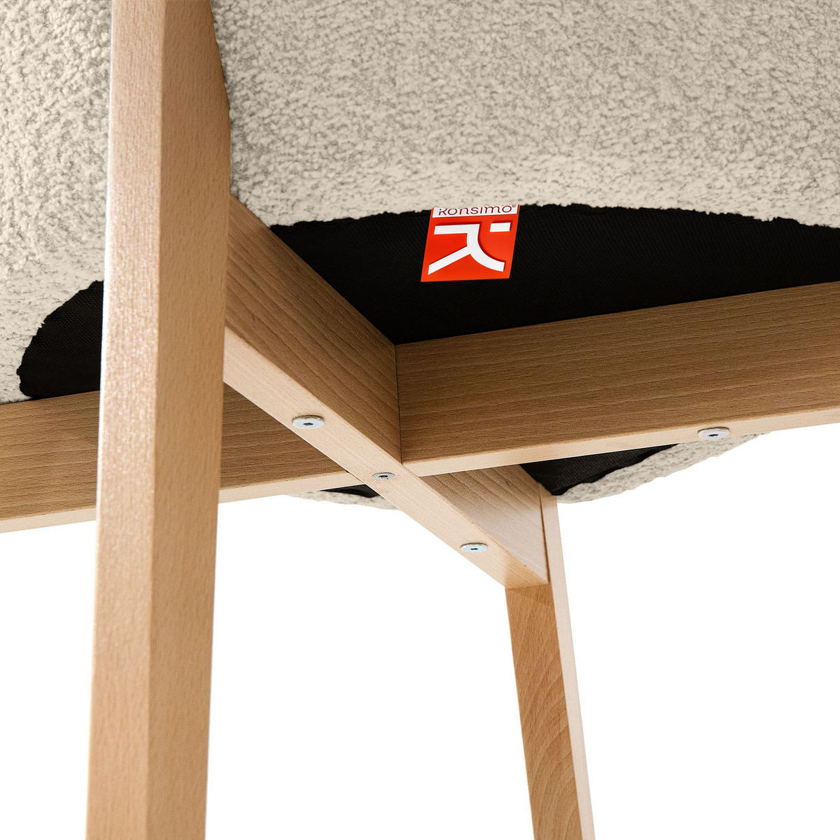 POLSTERSTUHL LONIS Esszimmerstühle 2er Set - Eichefarben/Beige, Holz/Textil (55/82/54cm) - KONSIMO®
