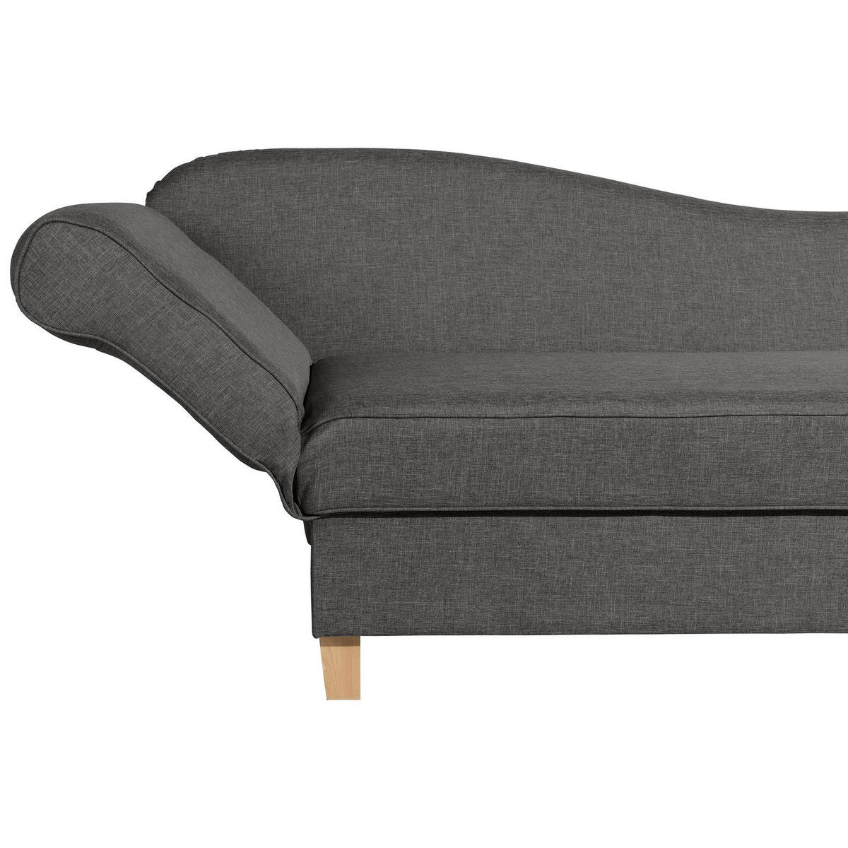 RECAMIERE mit Armteil links klappbar Katia Bezug Flachgewebe Buche natur / anthrazit - Anthrazit, Kunststoff (190/82/88cm) - 58aufmkessel