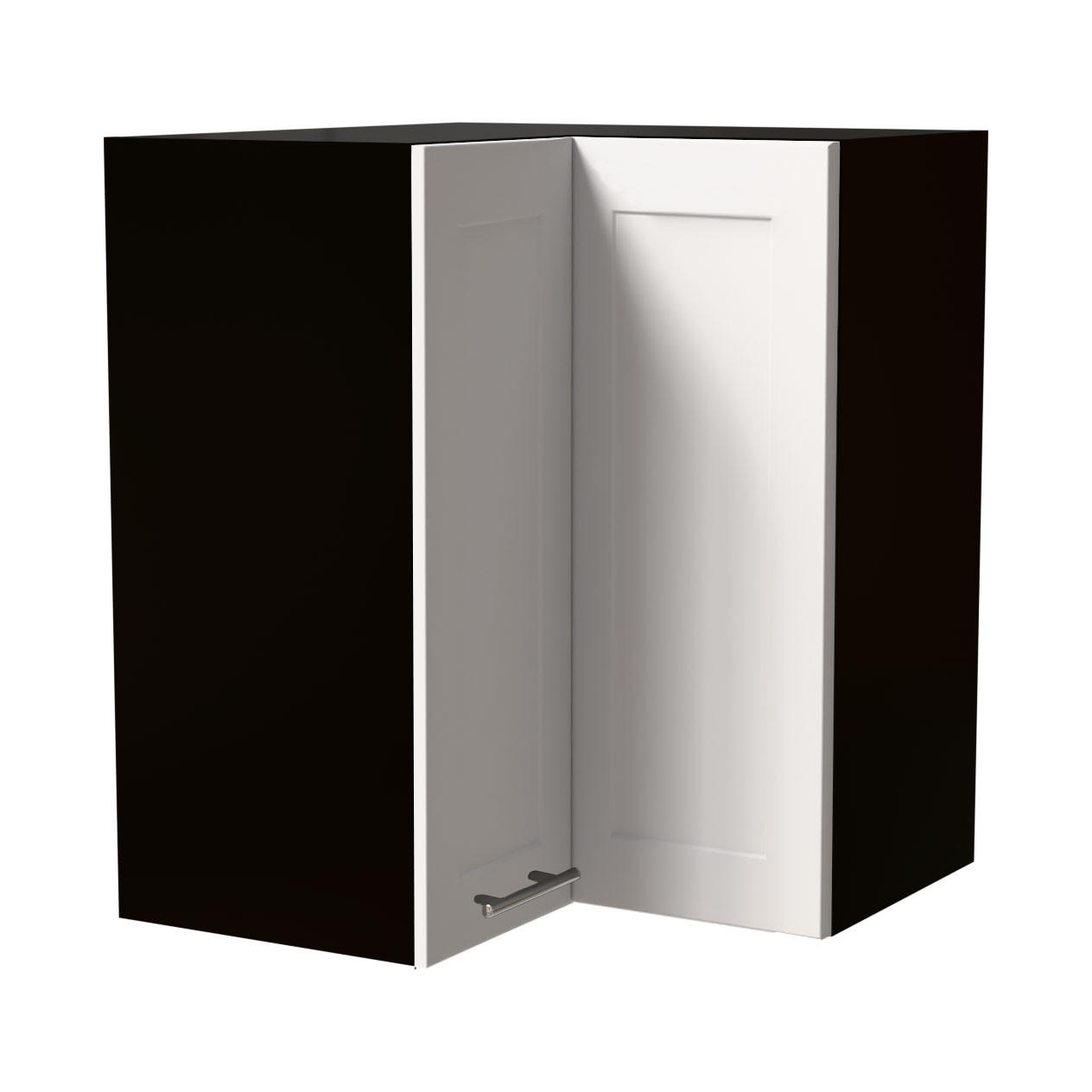 ECKHÄNGESCHRANK Oslo W12/60 Schwarz / Weiß Matt 60 / 60 / 72cm - Schwarz/Weiß, Holz/Holzwerkstoff (60/72/60cm) - Feldmann-Wohnen