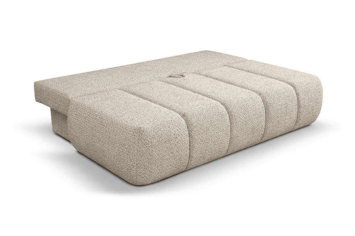 SOFA Mit Schlaffunktion Und Bettkasten, Chenille-Stoff Flow, Beige, PIANO - Beige, Holz (207/91/103cm) - Kaiser Möbel