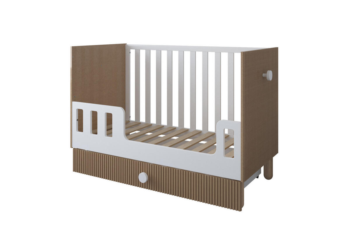 GITTERBETT Bebella - Weiß, Naturmaterialien (60/120cm) - kiki design