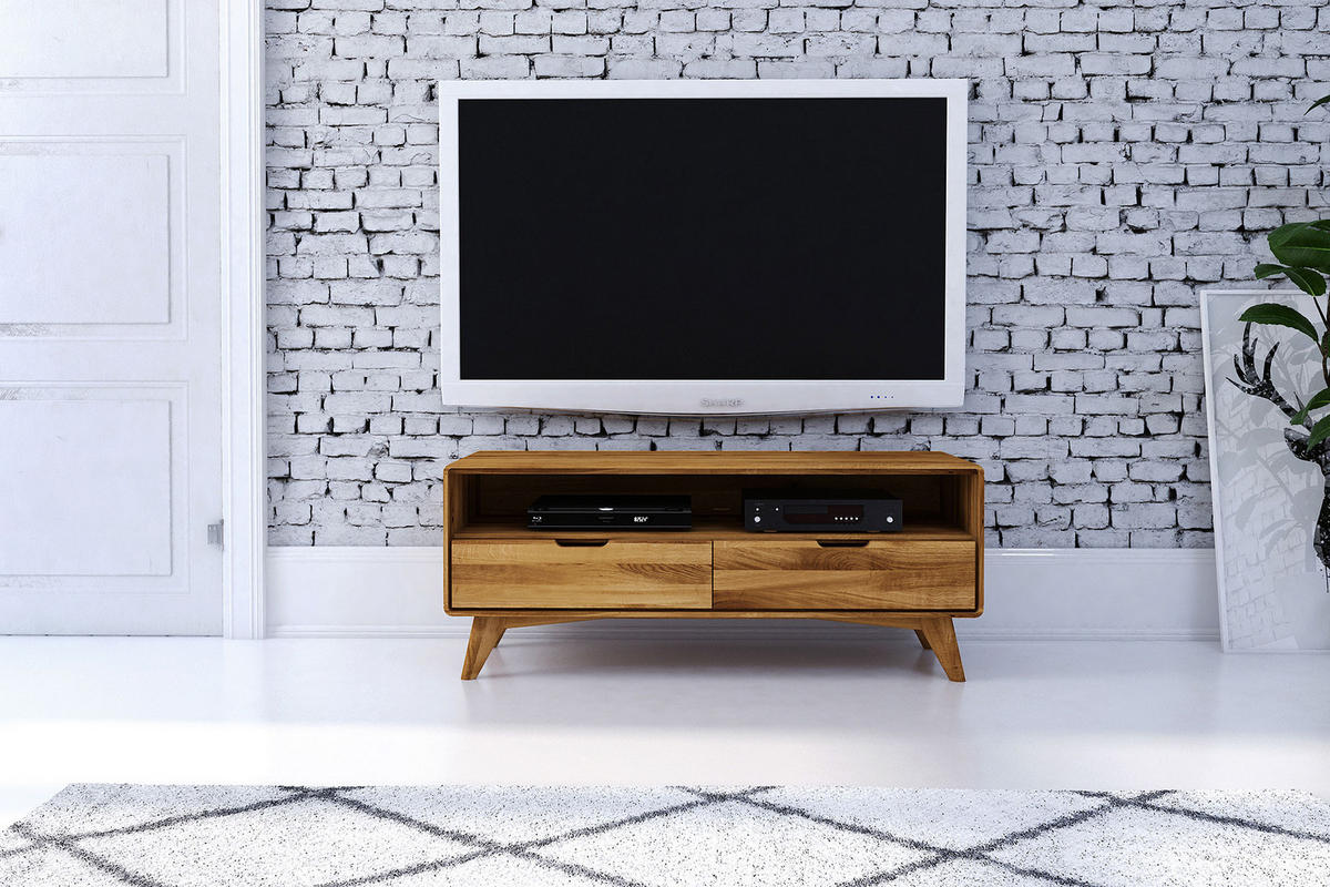 GREG HIFI-SCHRANK Wildeiche - Wildeiche, Holz (120/48/40cm) - byoak