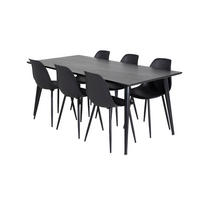 TISCHGRUPPE Schwarz - Schwarz, Holzwerkstoff (90/75/180cm) - ebuy24