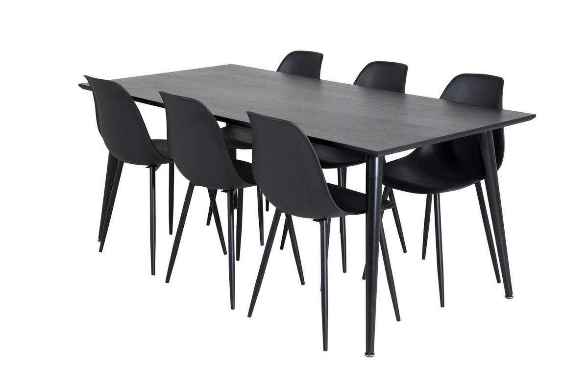 TISCHGRUPPE Schwarz - Schwarz, Holzwerkstoff (90/75/180cm) - ebuy24