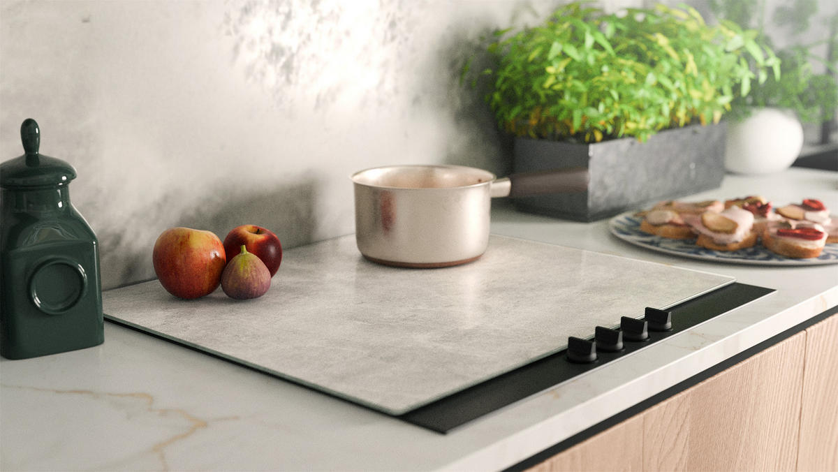 SCHNEIDEBRETT aus Glas - BETON II 60x52 cm - Grau, Glas (60/0.4cm) - ALLboards