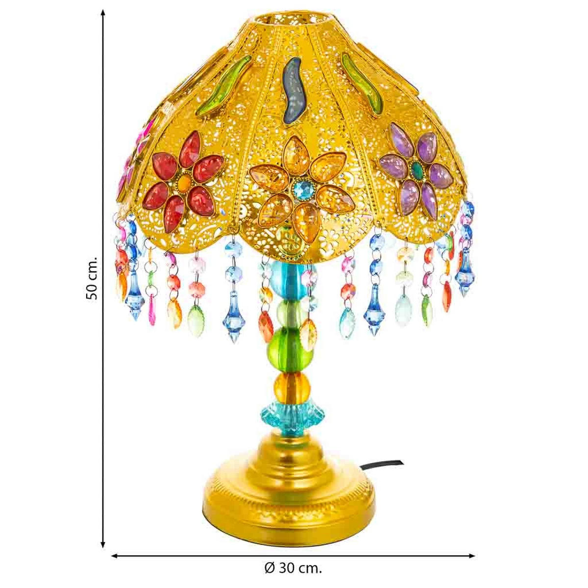 LAMPE aus Metall und Glas, 30x50cm - Multicolor, Metall (30/30/50cm) - Wanderlust