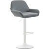 BARHOCKER DUBLIN Grau Kunstleder Weiß - Grau, Leder/Metall (51/89/52cm) - DELUKE