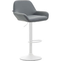 BARHOCKER DUBLIN Grau Kunstleder Weiß - Grau, Leder/Metall (51/89/52cm) - DELUKE
