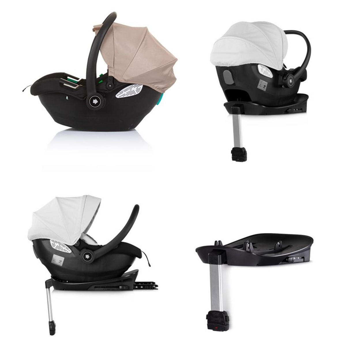 BABYSCHALE SET Isofix Duo Smart beige Duo Smart i-Size verstellbare Kopfstütze - Beige, Kunststoff (40/58/66cm) - Chipolino