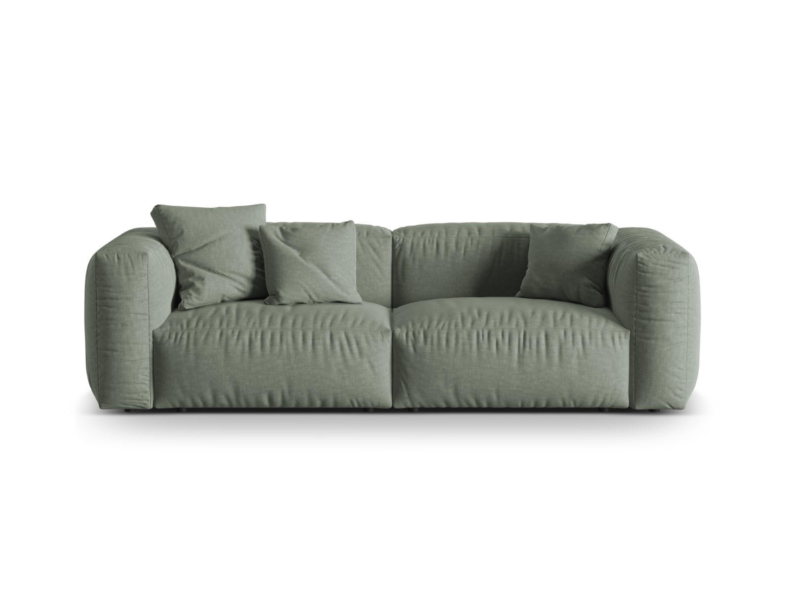 SOFA modular Martina aus strukturiertem Stoff moosgrün 3 Sitzplätze - Salbeigrün, Textil (106/75/240cm) - Micadoni